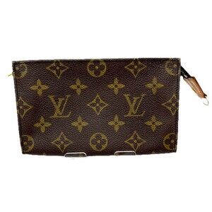 Louis Vuitton LV Monogram Cosmetics Pouch Purse Vachetta leather [ Bucket PM]